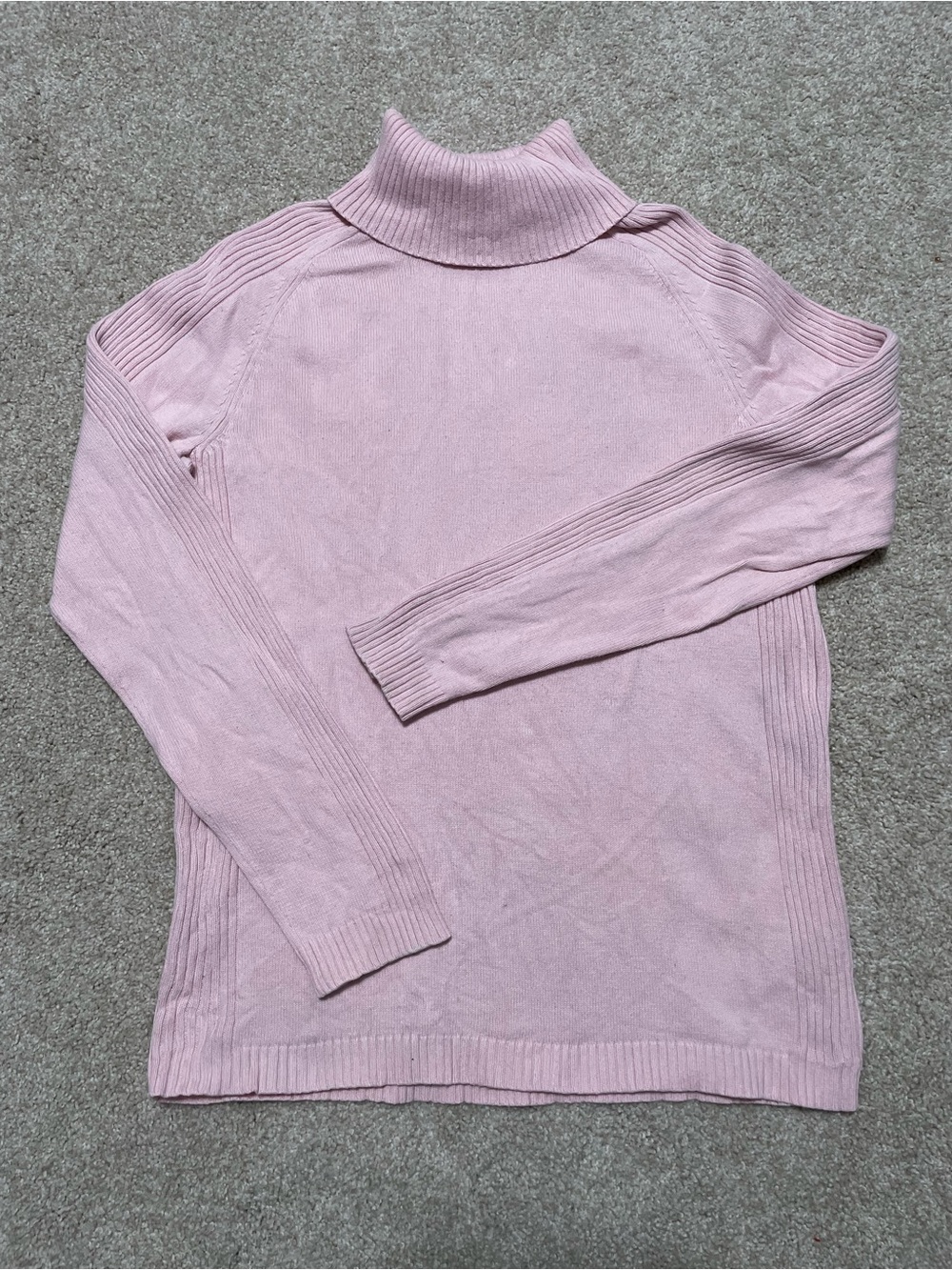 Pale Pink Polo Ralph Lauren Cotton Turtleneck Sweater